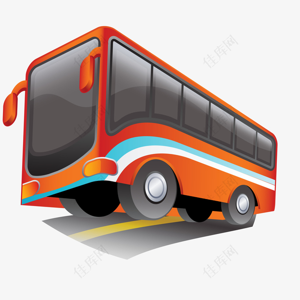 红色的巴士客车设计