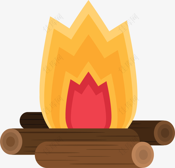燃烧木柴篝火火堆