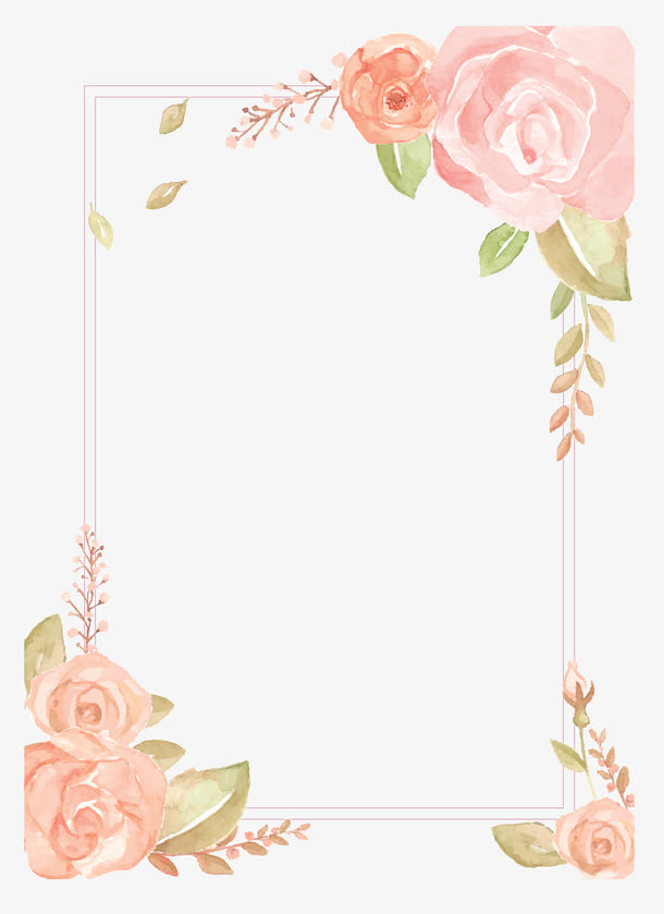 花卉水彩边框设计素材 花卉水彩边框图片免费下载 佳库网