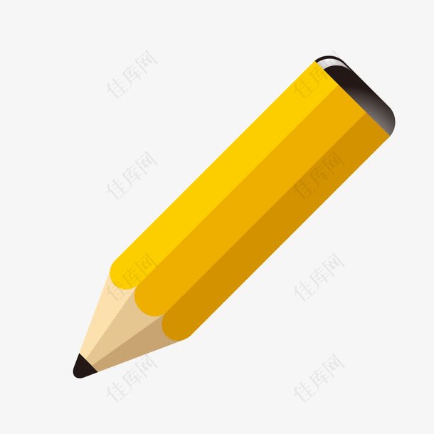 黄色质感铅笔画笔涂鸦