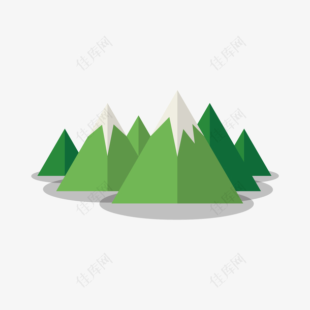 绿色三角形山峰