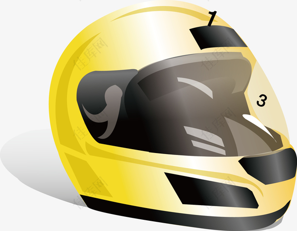 手绘黄色摩托车头盔