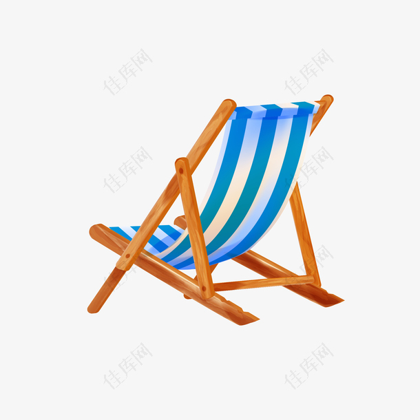 矢量手绘沙滩椅子