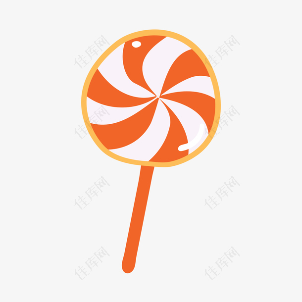 橙灰色螺旋纹棒棒糖