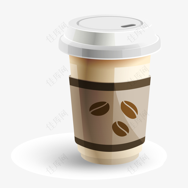 卡通咖啡杯设计矢量图