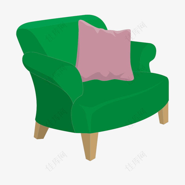 绿色沙发矢量素材