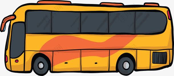 黄色卡通旅游巴士