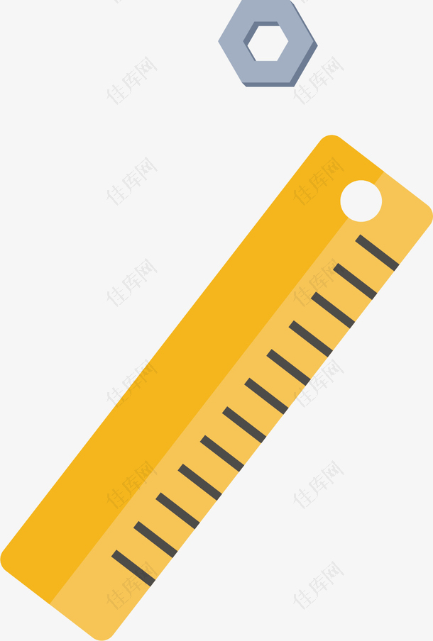 矢量图黄色的工具尺