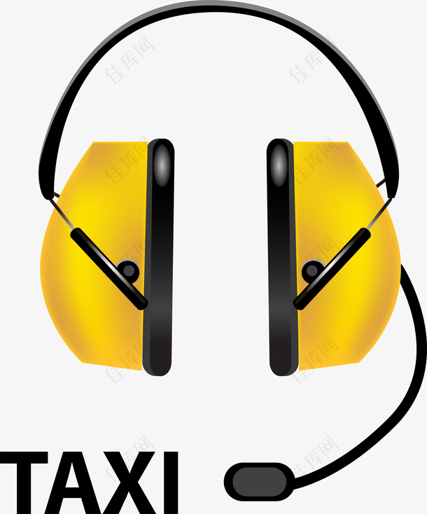黄黑色卡通耳机
