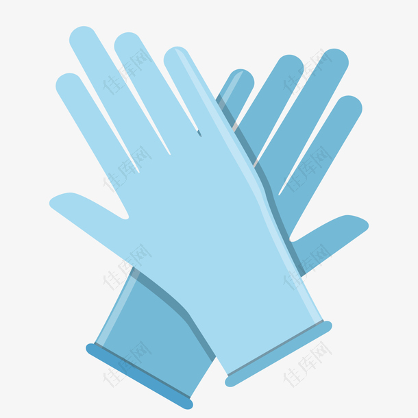 一双蓝色的医用手套