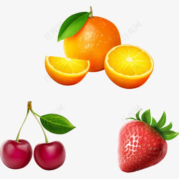 三款新鲜的水果素材