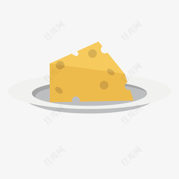 黄色扁平化奶酪元素