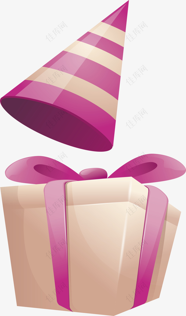 粉红色生日礼物盒