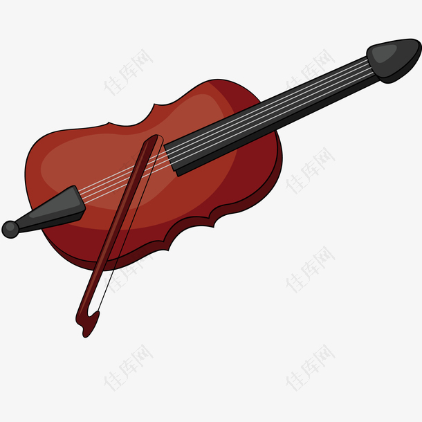 卡通手绘小提琴设计