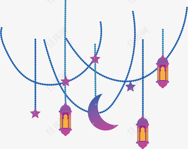 紫色伊斯兰节日挂饰