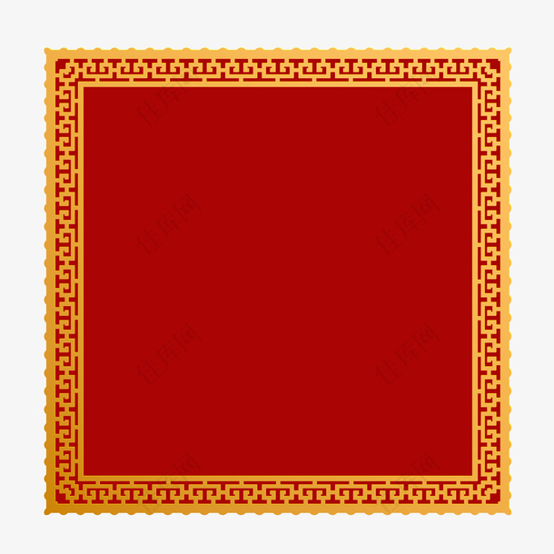 红色传统花纹边框元素