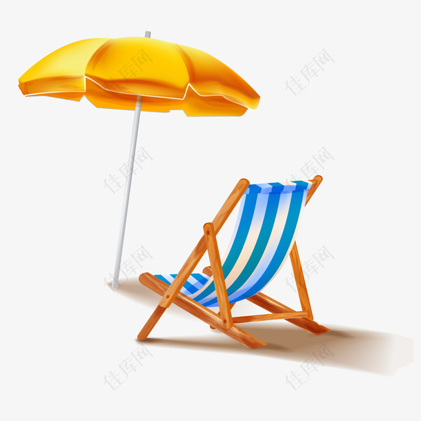 卡通夏季沙滩的靠椅设计