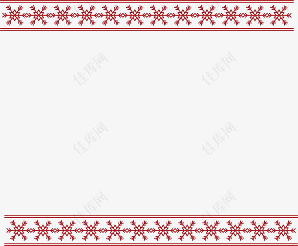 红色雪花花纹装饰框