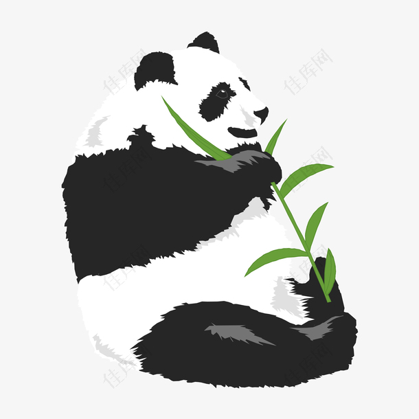 黑色创意熊猫卡通插画