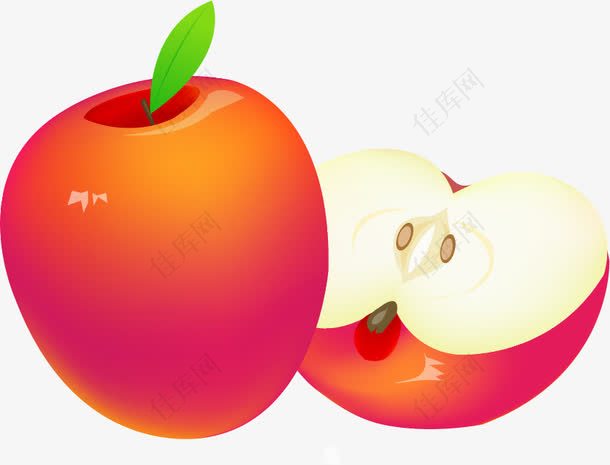卡通装饰红苹果
