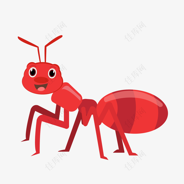 卡通可爱的插画蚂蚁红色
