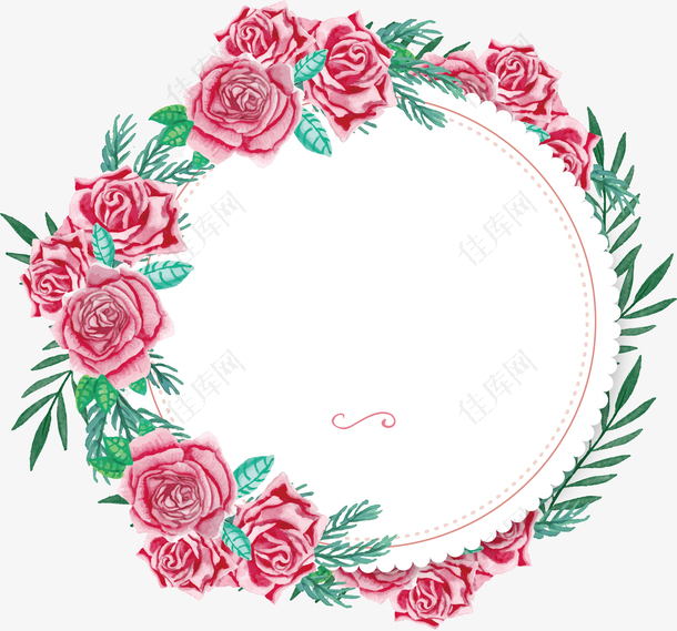 粉色牡丹花装饰框