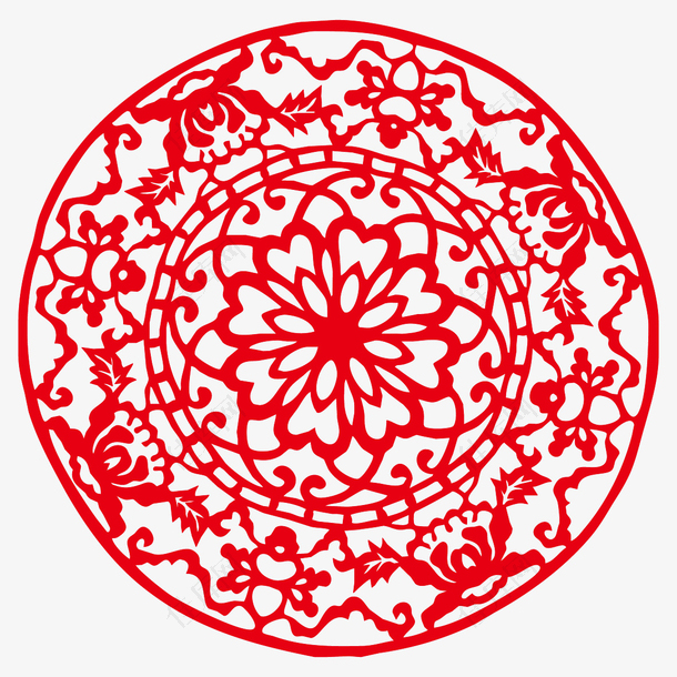 春节元素新年传统文化剪纸