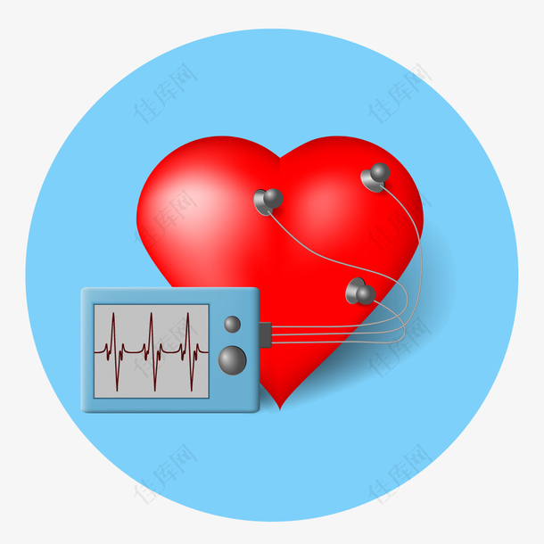 矢量医疗心脏急救心电图监测图标