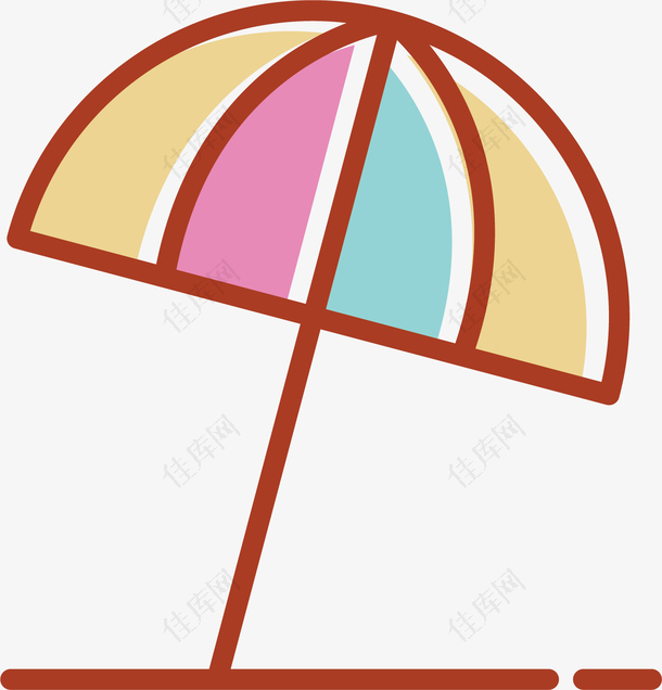 矢量图彩色的遮阳伞