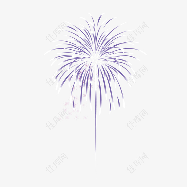 紫色烟花庆祝元素