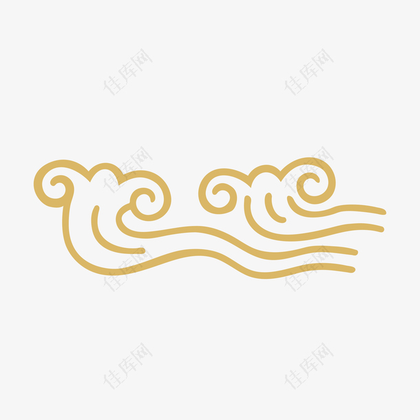 海浪式祥云装饰素材图案