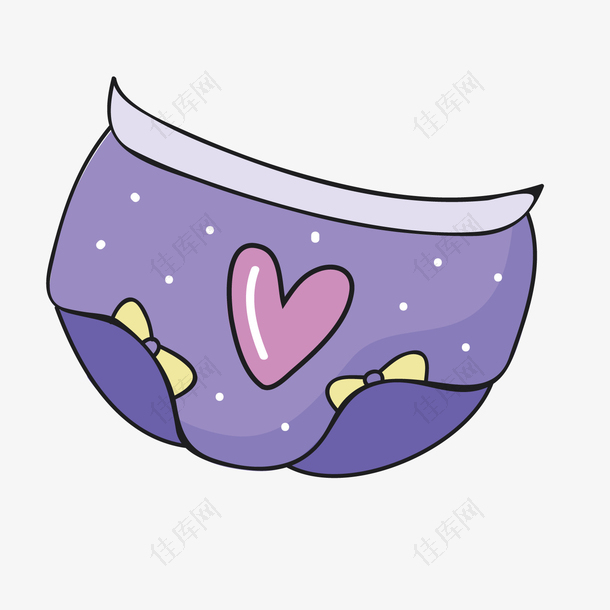 紫色手绘圆弧纸尿裤元素