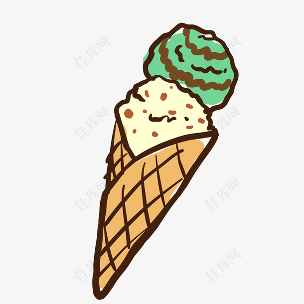 手绘卡通冰淇淋设计