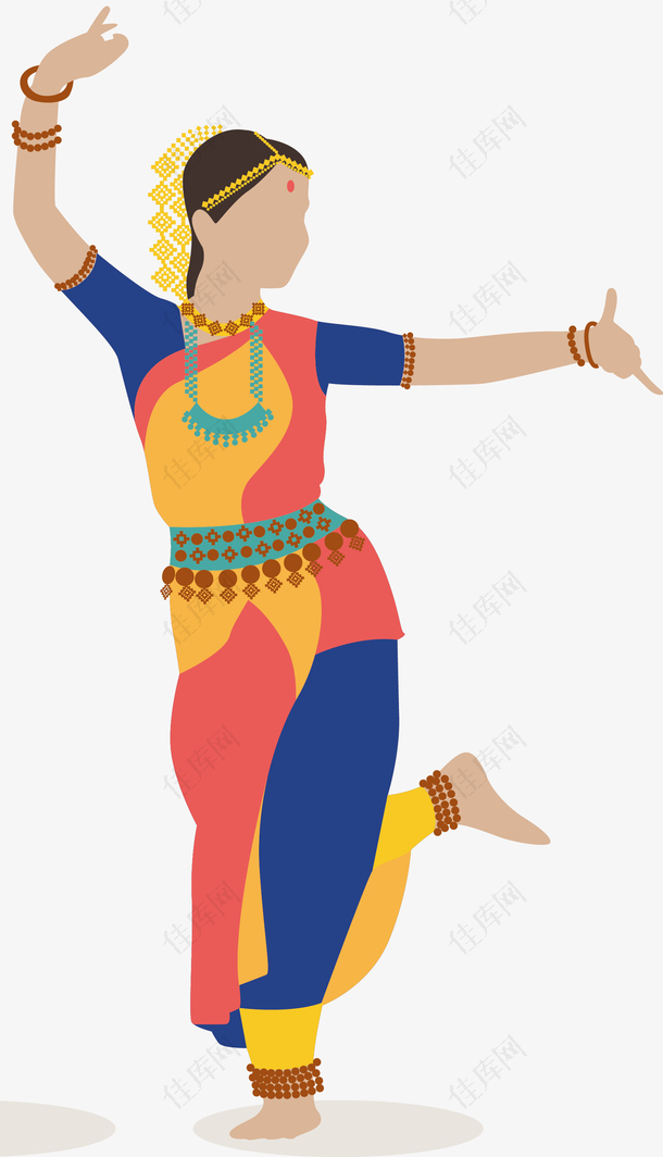 跳舞的矢量印度女人