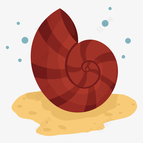 卡通矢量世界海洋日海螺