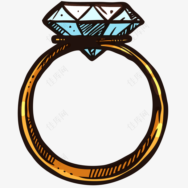 钻石戒指矢量插画