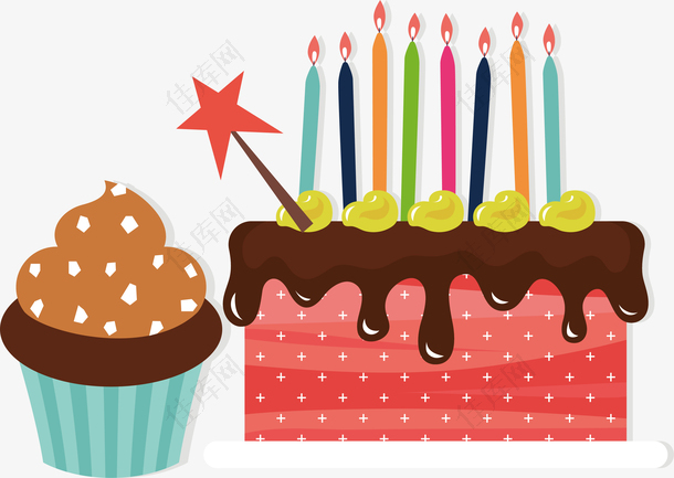 生日蛋糕蜡烛卡通蛋糕生日素材