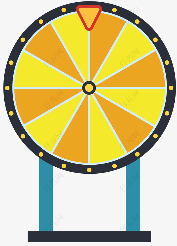 黄色圆形矢量转盘