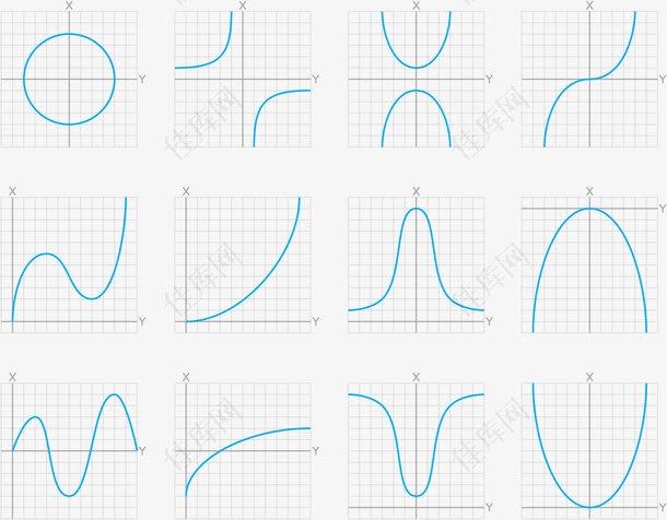 数学抛物线曲线矢量图