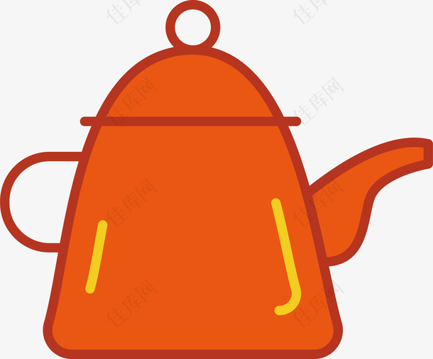 扁平化可爱卡通茶壶图标