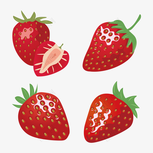 手绘草莓失量图