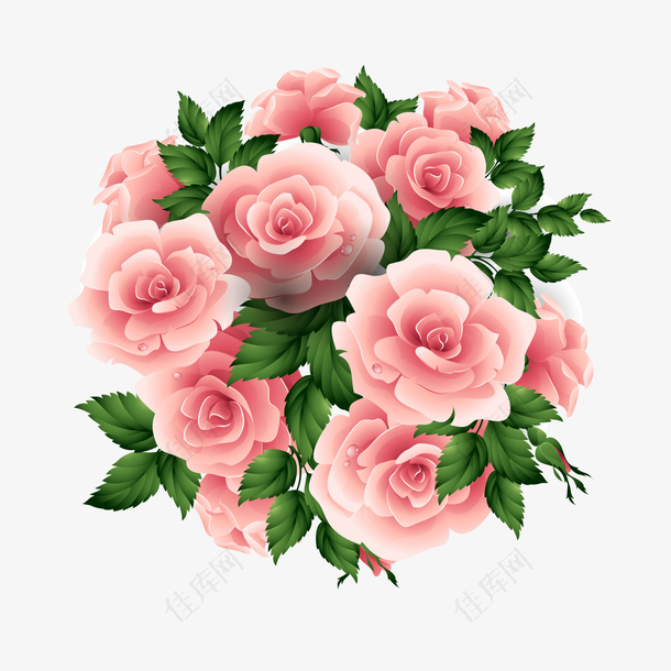 粉色浪漫牡丹花束