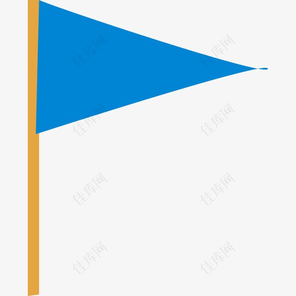 手绘蓝色旅游三角旗矢量素材