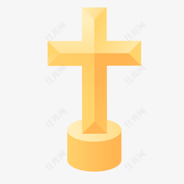 金色创意宗教十字架元素