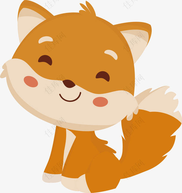 矢量图可爱的小狐狸