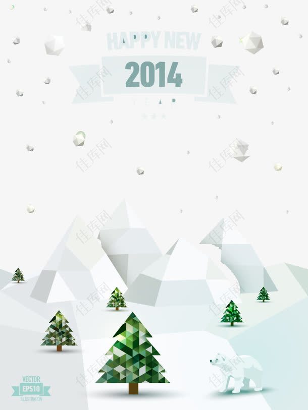 创意冬季雪景海报矢量素材