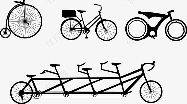 多样式自行车矢量