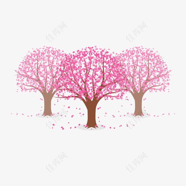粉色樱花树免抠下载
