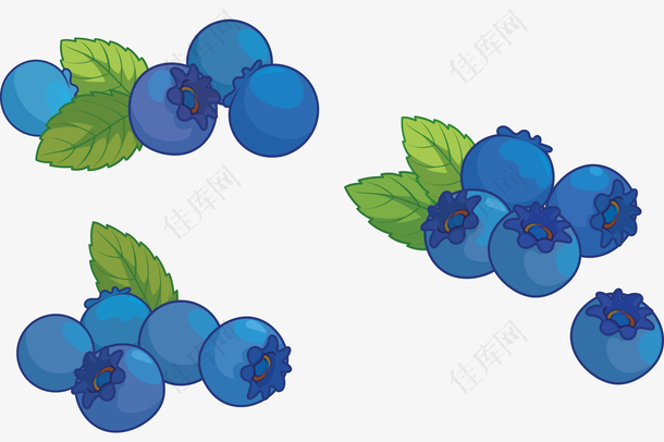 卡通手绘蓝莓装饰图案