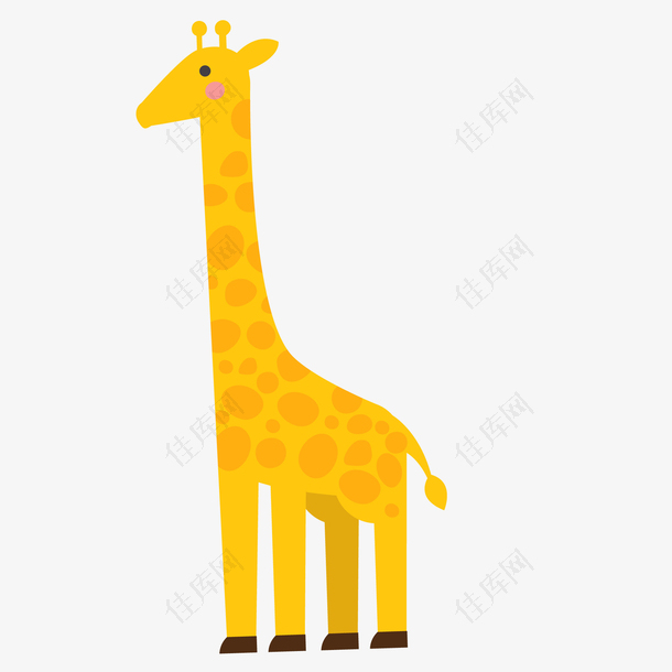 黄色的长颈鹿动物设计